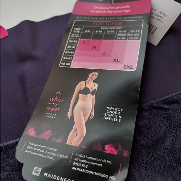 NEW Maidenform Cool Comfort Firm Brief Panties Shapewear Size XL Purple DM0051 - Picture 4 of 6